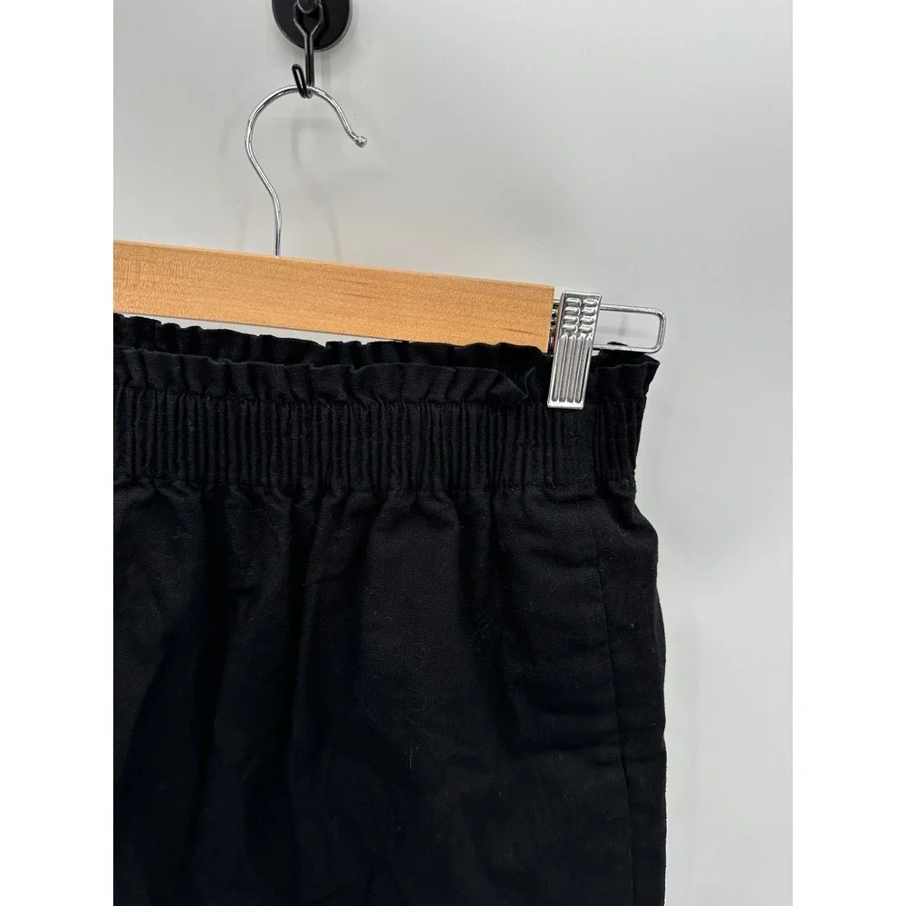 J.Crew Sidewalk Skirt‎ Womens 2 Black Scalloped Hem Mini Pull On Elastic Waist
